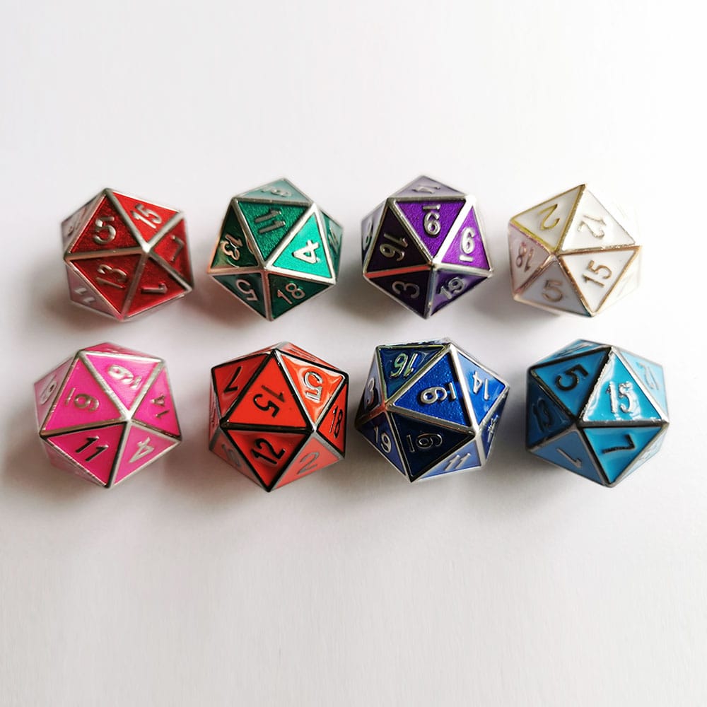 Solid Metal RPG Dice-D20 1