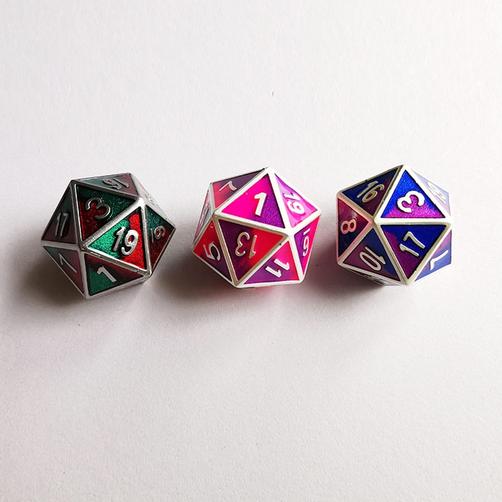 Solid Metal RPG Dice-D20 2