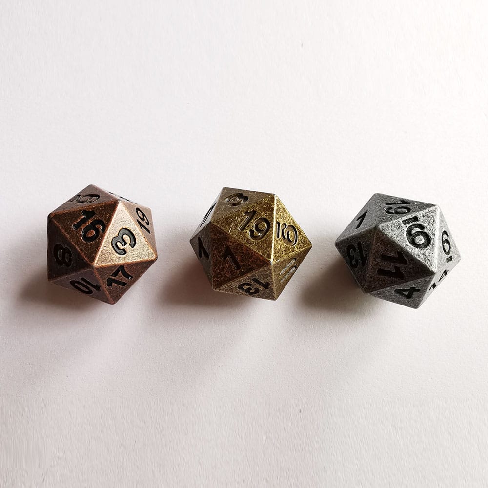 Solid Metal RPG Dice-D20